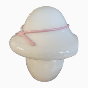 Lampe de Bureau Opaline Blanche et Rose