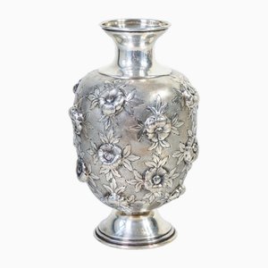 Art Nouveau Style 800 Silver Vase, Early 1900s