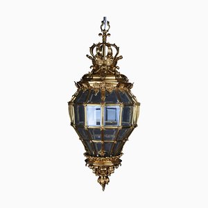 French Louis XVI Fire Lantern in Bronze and Brass