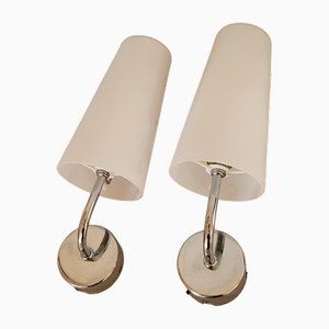 Lampade da parete vintage con supporto in metallo cromato, set di 2