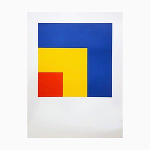 Ellsworth Kelly, rojo, amarillo, azul, litografía grande, años 60