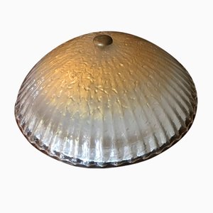 Lámpara de techo grande bañada en oro de cristal de Murano, años 80