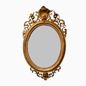 French Napoleon III Mirror in Carved and Golden Wood