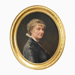 Porträt, Mitte 1800, Ölgemälde, Gerahmt