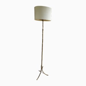 Lámpara de pie de bambú falso, años 60