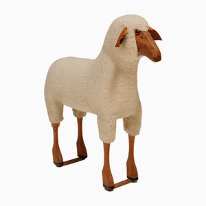 Vintage Sheep with Natural Sheepskin Wool by Hanns Peter Krafft for Mair