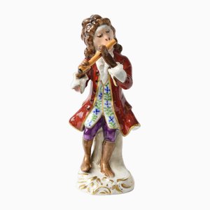 Monkey with Flute Porcelain Figurine from Sitzendorf, 1930s
