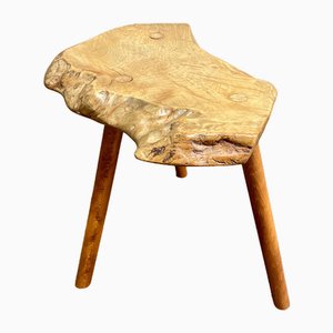 Italienischer Vintage Live Edge Beistelltisch oder Hocker aus Kastanienholz, 1970er