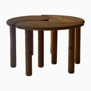 Yin Yang / Gankyil Pine Coffee Table, Set of 3