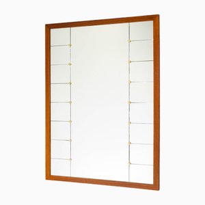 Large Mid-Century Teak Framed Harlequin Mirror, 1960s