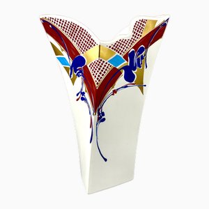 Vase Art Déco Géométrique Vintage en Porcelaine de Rosenthal Studio Line, Allemagne