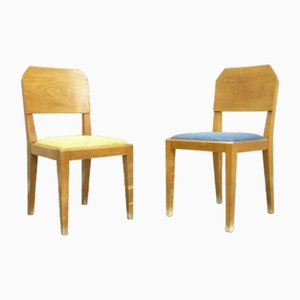 Set of Anthroposophical Dining Chairs in Walnut by Felix Kayser for Schiller Möbel, 1920s