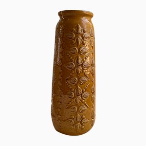 Ockergelbe Vase von Scheurich, Deutschland, 1960er