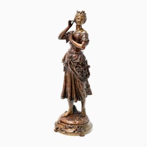Charles Anfrie, Jugendstil Retour des Cerises Skulptur, Ende 19. Jh., Bronze