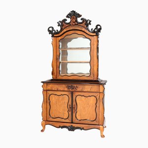 Willem III Victorian Walnut 2-Piece Cabinet or Bonheur, 1870s