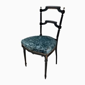 Napoleon III Blue Velvet Chair