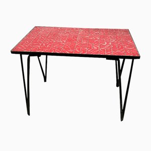 Table Basse en Céramique Rouge, 1950s