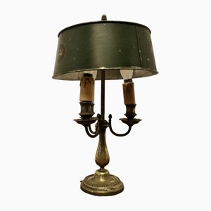 Lampada da scrivania Bouillotte tripla placcata in argento, Francia, fine XIX secolo