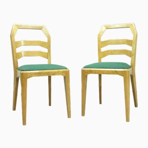 Anthroposophical Limewood Dining Chairs by Felix Kayser for Schiller Möbel, 1940s, Set of 2