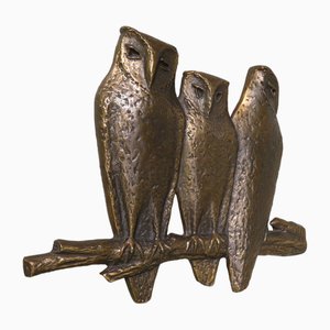 Bronze Owl Wall Hanging, 1960s