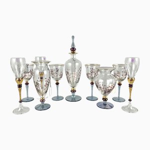 Vintage Wine Champagne Glasses, Vases and Decanter from Nagel, Germany, 1980s, Set of 18