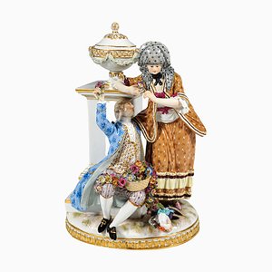 Meissen Rococo Love Group la prueba del amor atribuida a MV Acier, década de 1860