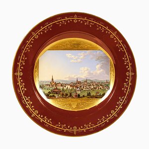 Assiette à Photo Imperial en Porcelaine de Vienne, Autriche, 1813