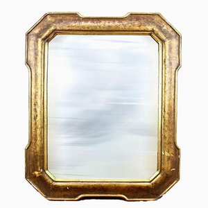 Goldener Vintage Holzspiegel, 1900er