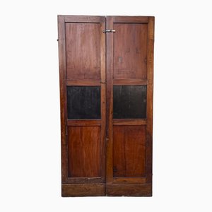Solid Walnut Frameless Double Door, Italy, Early 1800s