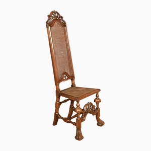 Antique Walnut High Back Chair, 1890s