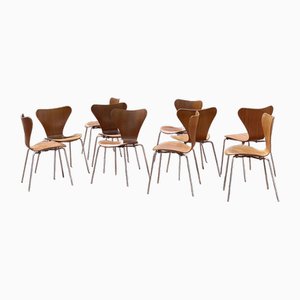 Sillas de comedor danesas de Arne Jacobsen para Fritz Hansen, años 60. Juego de 6