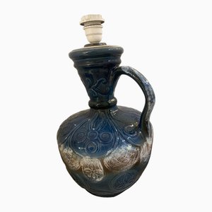 Lampada in ceramica blu della Germania Ovest