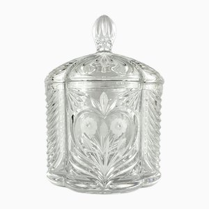 Vintage Crystal Biscuits Storage Container with Lid