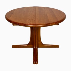 Danish Round Extendable Dining Table in Teak, 1970s