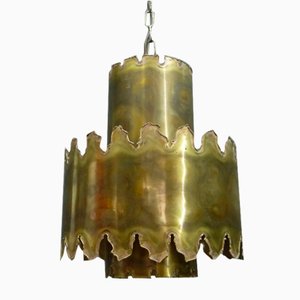 Brutalist Brass Pendant Lamp by Svend Aage Holm Sørensen for Holm Sørensen & Co, 1960s