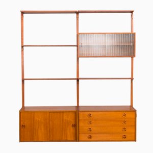 Danish Shelving System in Teak with 3 Cabinets & 5 Floating Cabinets by Poul Cadovius, Denmark, 1960s