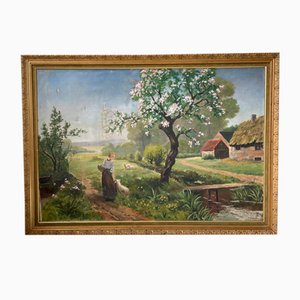 Landscape, 1944, Oil on Canvas, Framed