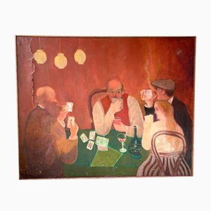 Games, 1950s, Oil on Canvas Painting