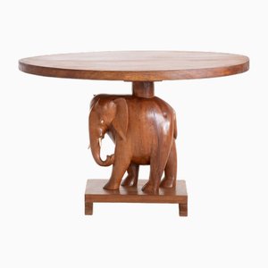 Teak Elephant Side Table, 1950s