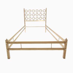 Postmodern Sculptural Brass Single Bed Frame attributed to Luciano Frigerio, Italy, 1970s