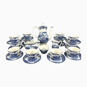 Set da tavola The Brook blu di Staffordshire England, anni '60, set di 67