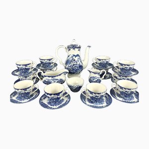 The Brook Tableware Set in Blue from Staffordshire England, 1960s, Set of 67