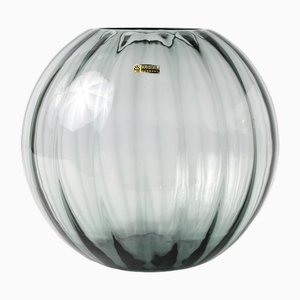 Vaso sferico in vetro grigio di Wilhelm Wagenfeld per WMF, anni '60