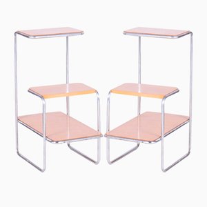 Étagères Bauhaus en Bouleau attribuées à Robert Slezák et Arnošt Beck, 1930s, Set de 2