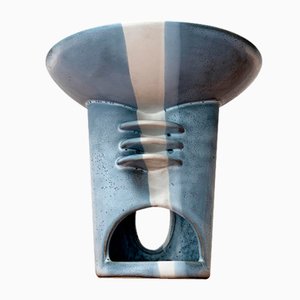 Candelabro y lámpara de aroma alemanes de estudio posmoderno de cerámica, años 80