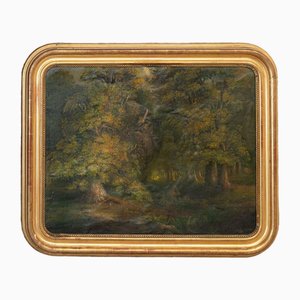 E. Milar, Undergrowth Scene, 1853, Oil on Canvas, Framed