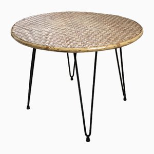 Wicker and Metal Coffee Table 1950s