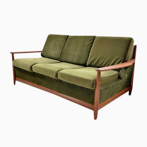 Sofá o sofá cama escandinavo de teca, años 60