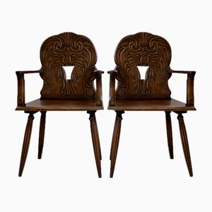 Beistellstühle mit Savoyer Armlehnen, 1890er, 2er Set
