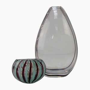 Vase en Verre par Vicke Lindstrand pour Kosta, 1950s